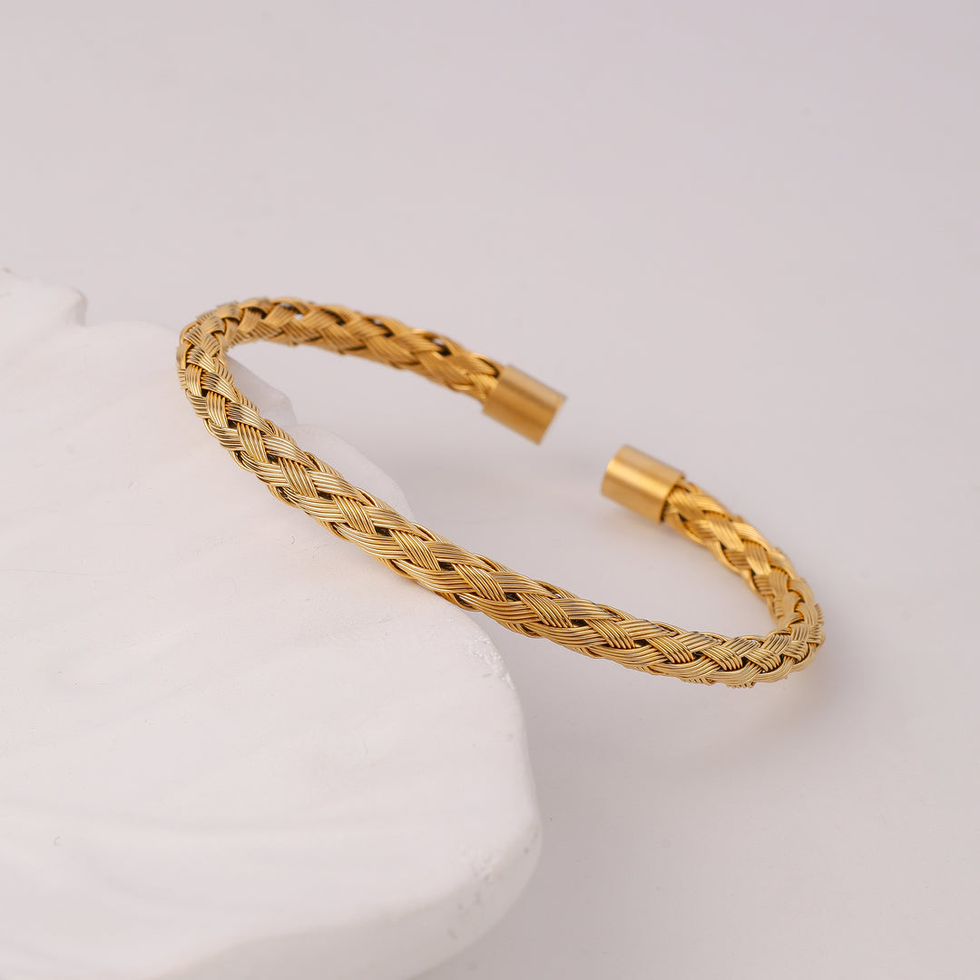 Gold Fashion Charm Cuff Bracelet