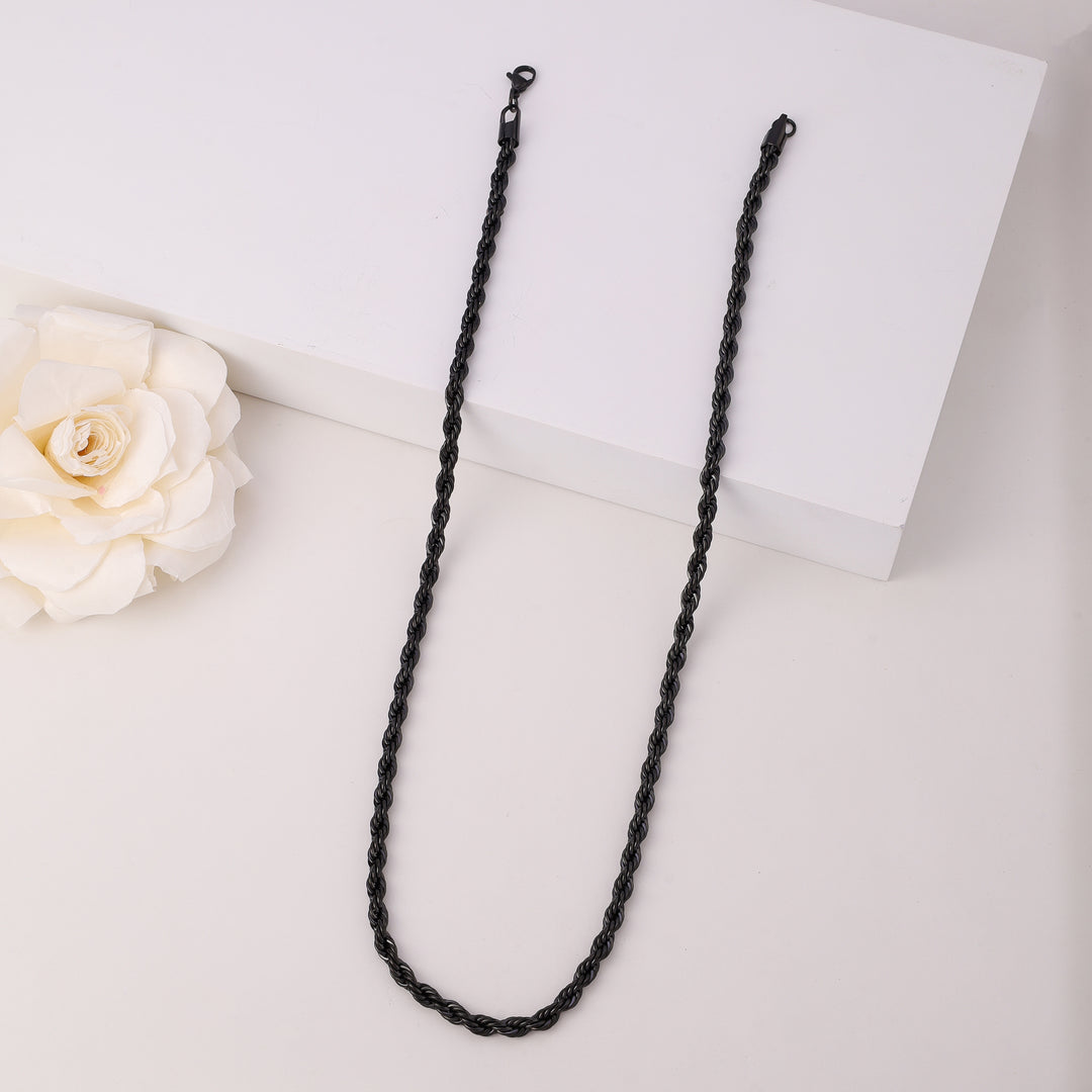 Black Rope Chain Necklace For Men